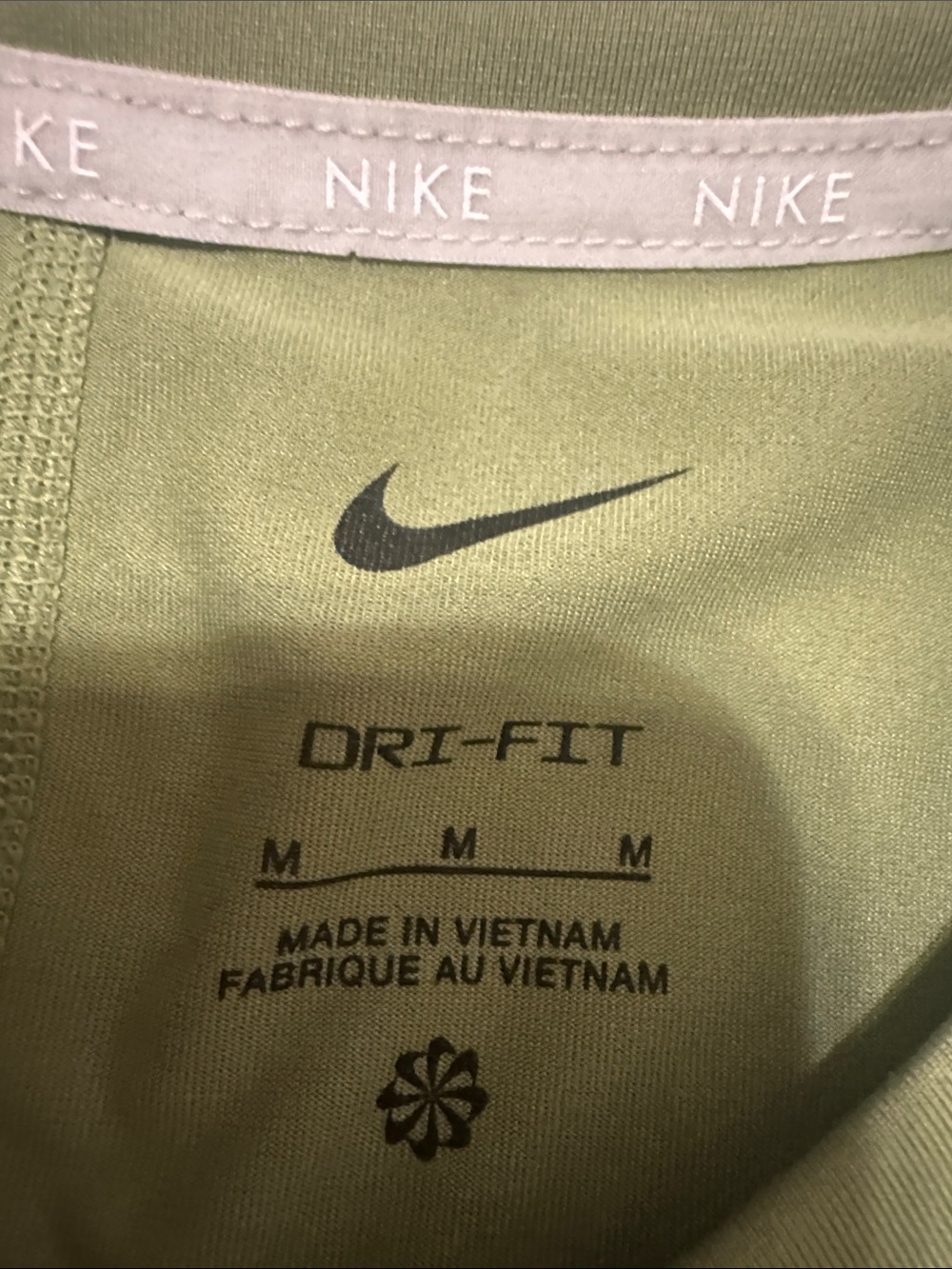 Nike Olive Green Short Sleeve Dri-FIT Top - Picture 2 of 3